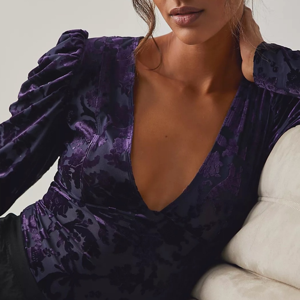 Free People Magic Hour Bodysuit in Deep Sea Combo - Picture 3 of 4